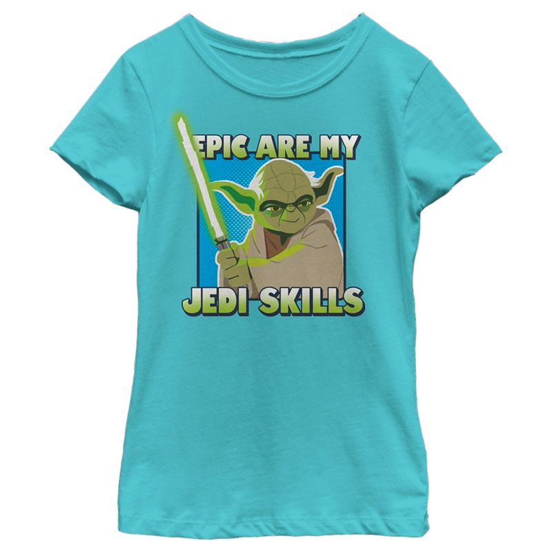 Girl's Star Wars: Galaxy of Adventures Yoda Epic Jedi Skills T-Shirt, 1 of 5