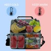 Dual Compartment Insulated Lunch Bag for Mens Womens, Large Leakproof Lunch Box Thermal Lunch Totes with Shoulder Strap - Tirrinia - image 2 of 4