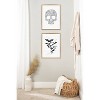 Kate & Laurel All Things Decor 18"x24" Sylvie Skull Print Framed Canvas Wall Art by Viola Kreczmer Gold Black and White Floral - 4 of 4