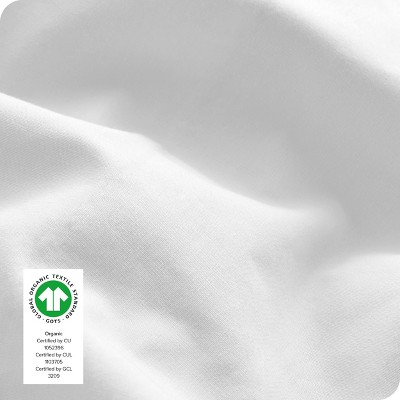 Organic Cotton White Percale Split King Sheet Set