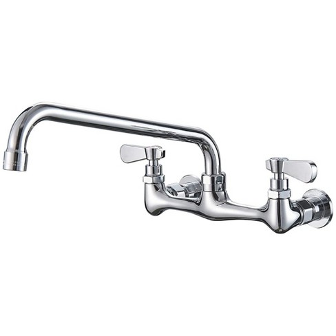 Bwe Double Handles Wall Mount Modern Standard Kitchen Faucet With 8 ...