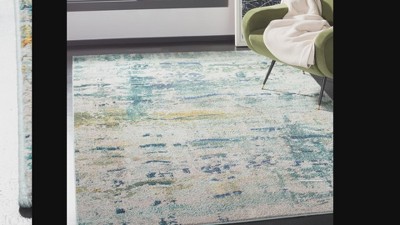 Monaco Blue and Grey Abstract Area Rug