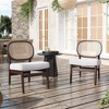 SEVOBAL Accent Chair Upholstered Chair Sturdy Rattan Back Reading Chair Dining Chair for Living Room Bedroom Home Outdoor, Beige, 25.2"*21.7"*31" - 2 of 4