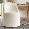 Best Home Office Chair with Wheels Chenille Barrel Upholstered Office Chair Armless for Home Office,Living Room-Tanpinhause - 2 of 4