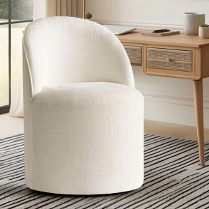Armless Rolling Office Chair with Casters, Upholstered Chenille Desk Chair for Home Office, Workspace or Study Room-Maison Boucle - 1 of 4