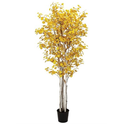 Sullivans Artificial 7'H Aspen Tree 84"H Yellow