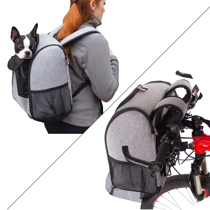 K&H Pet Products Travel Bike Backpack for Pets Gray 9.5 X 14 X 15.75 Inches, 1 of 7