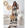 Coolmee Women Boho Flower Print Sun dress Spaghetti Strap Flowy Beach Vacation Maxi Dress - 3 of 4