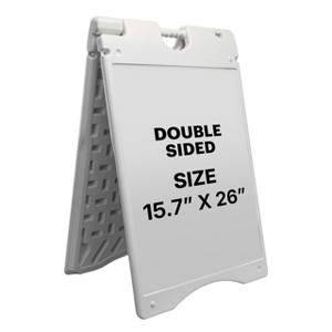 Jumbl 15.7” x 26” A-Frame Sign, Weatherproof Outdoor Sandwich Board for Sidewalk & Business Use - 1 of 4