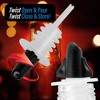 Pouro Oil & Vinegar, Spirits, Liquor, Wine Bottle Pourer Spout,Twist to Open and Pour, Twist to Close and Store Black - 3 of 4