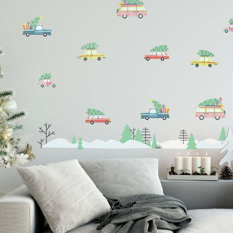 Retro Christmas Cars Peel and Stick Wall Decal - RoomMates, 3 of 6