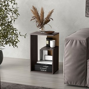 NicBex 25" High 3-Tier Shelf Side End Table,Dark Walnut Coffee Table End Table for Living Room,Bedroom - 1 of 4