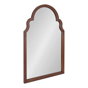 Kate and Laurel Hogan Wood Arch Mirror, 24x36, Walnut Brown - 1 of 4