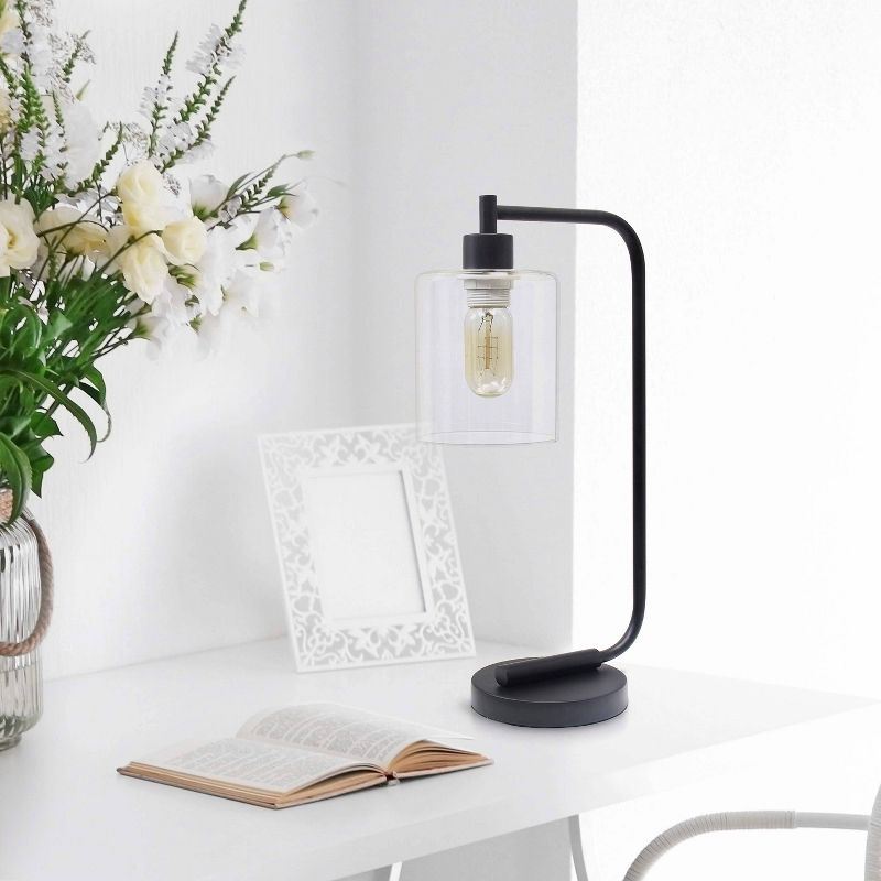 Modern Iron Desk Lamp with Glass Shade - Lalia Home, 4 of 7