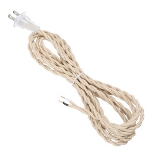 Unique Bargains Extension DIY Repairing Twisted Cloth Covered Lamp Wire with Plug 18 AWG - 1 of 4