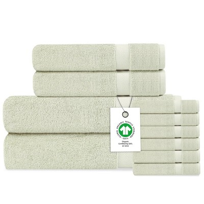 Delara Organic Cotton Luxuriously Plush Bath Towel Set, GOTS & Oeko-TEX Certified, Soft, Quick Dry & Ultra-Absorbent