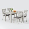 VECELO Farmhouse Style Dining Table Set, Rubber Wood Table with 4/6 Upholstered Dining Chairs, Gray - 2 of 4