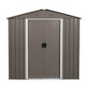 Outdoor Metal Storage Shed With Floor Frame Sun Protection Waterproof Storage House With Lockable Sliding Door,Sharp tip,gray,6ft*5ft - 3 of 4