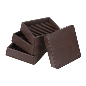 Unique Bargains Square Rubber Anti Slide Furniture Coasters Cups for Sofa Chair 4 Pcs - 1 of 4
