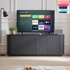 Sideboard Storage Cabinet TV Stand with wave pattern Buffet Cabinet Wooden Vertical Striped Cabinet for Kitchen - 3 of 4