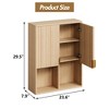 Bathroom Wall Cabinet,Natural Finish Bathroom Organizer，Over Toilet Storage Cabinet with Adjustable Shelf,  Wooden Medicine Cabinet with Hinges - 3 of 4