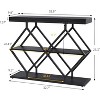 Acekool 3-Tier Industrial Entryway Table with Diamond Metal Frame, Storage Shelf for Hallway - 2 of 4
