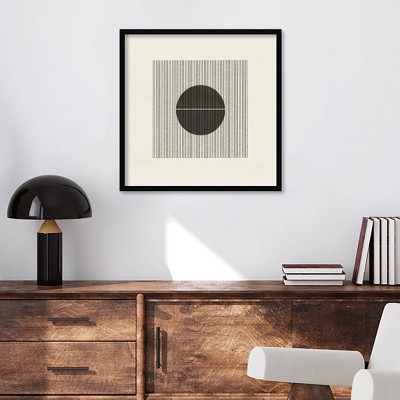 25"x25" Black and White Abstract Canvas Framed Wall Art