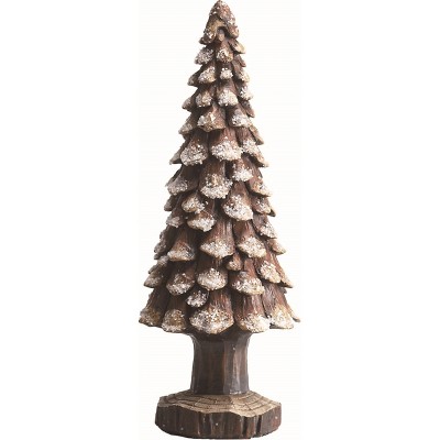 Transpac Resin Brown Christmas Medium Pinecone Snow Tree