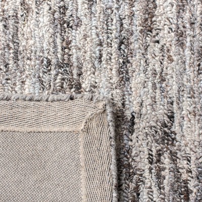 Handmade Gray Wool Abstract Rectangular Area Rug 8' x 10'