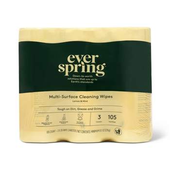 Lemon & Mint Multi-Surface Cleaning Wipes - 35ct/3pk - Everspring™