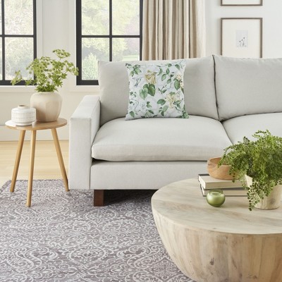 Waverly Treillage Ivory Floral 18" Square Throw Pillow