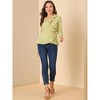 INSPIRE CHIC Women's Floral Print V Neck Tie Waist Ruffle Neck Chiffon Wrap Shirt - 3 of 4