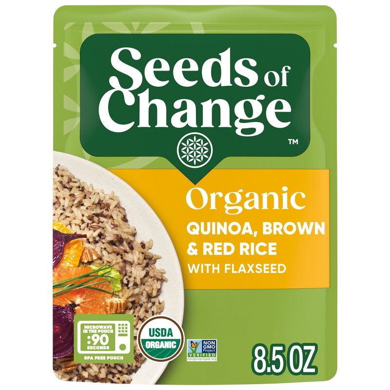 Seeds of Change Organic Quinoa, Brown &#38; Red Rice with Flaxseed Mix Microwavable Pouch - 8.5oz, 1 of 7
