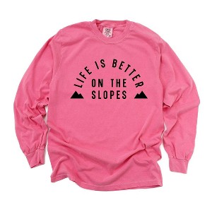 Simply Sage Market Women's Better On The Slopes Mountains Long Sleeve Garment Dyed Tee - 1 of 4