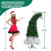 6FT Santa Hat Style Pre-lit Christmas Tree, Hinged Artificial Xmas Tree Pine Tree with 250 Warm White Lights, 839 Branch Tips for Holiday Party - 2 of 4