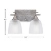 Toltec Lighting Uptowne 2 - Light Vanity in  Aged Silver with 5" Clear Ribbed Shade - 2 of 2