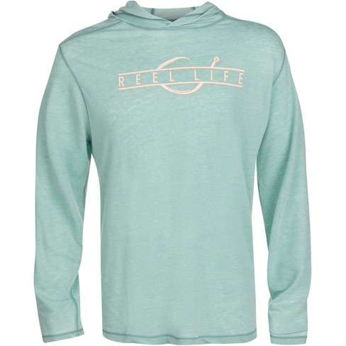 Reel Life Ocean Washed Circle Palm Pullover Hoodie - Small - Agate Green :  Target