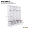 Lycvki Farmhouse 59"W Hall Tree Entryway Bench with 8 Hooks and Shoe Rack - 3 of 4