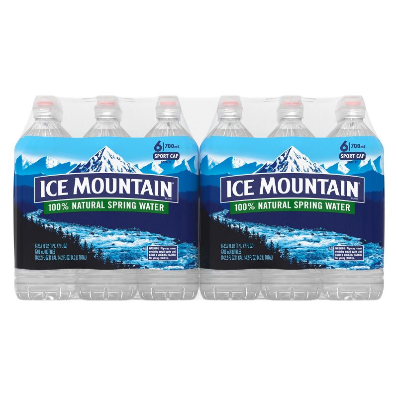 Ice Mountain Brand 100% Natural Spring Water - 6pk/23.7 fl oz Sport Cap Bottles, 4 of 12