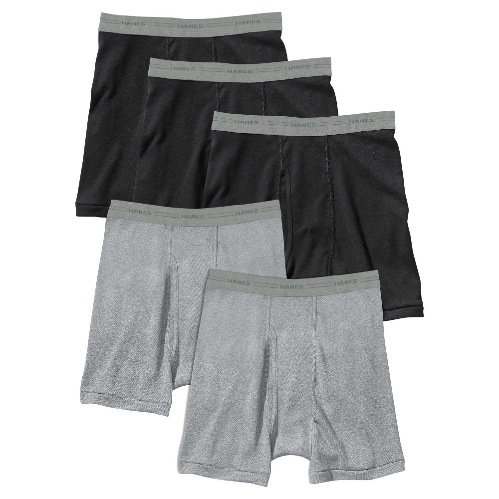 UPC 194164571718 product image for Hanes Men's 5pk Boxer Briefs - Black/Gray L | upcitemdb.com