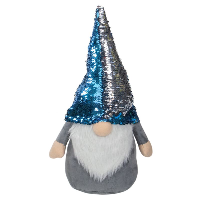 Northlight 17" Gnome with Blue and Silver Flip Sequin Hat Christmas Decoration, 5 of 8