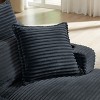 Pexfix 47" Oversized Chaise Lounge Chair Fluffy Corduroy Boneless Sleeper Sofa Couch with Cupholders and 3 Throw Pillows for Living Room Dark Gray - 2 of 4