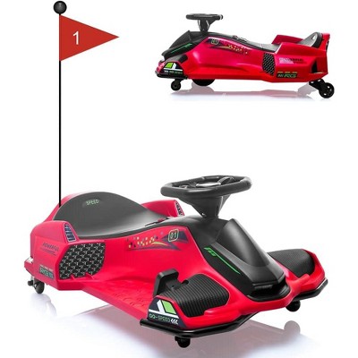 12V Ride-On Drift Car for Kids, Electric Drifting Go-Kart with High/Low Variable Speed, 5 Wheels, Built-In Music, Low-Power Alarm, Ages 8+
