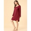 Allegra K Women's Soft Long Sleeve Mini Lounge Dress Nightgown - 4 of 4