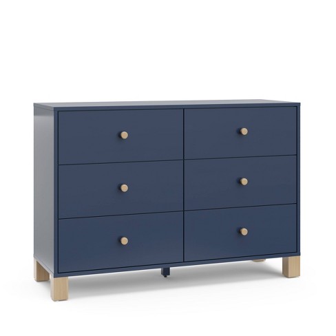 Storkcraft California 6 drawer Double Dresser Midnight Blue driftwood Target