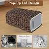 Vynxaria Bathroom Small Trash Can with Lid, 2.6 Gallon Rattan Wastebasket with Press Top, Slim Wicker Design for Kitchen, Office, Living Room, Bedroom - 3 of 4