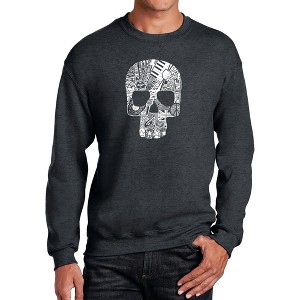 LA Pop Art Rock n Roll Skull - Men's Word Art Crewneck Sweatshirt - 1 of 4