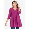 Woman Within Women's Plus Size V-Neck Pintucked Tunic - 4 of 4