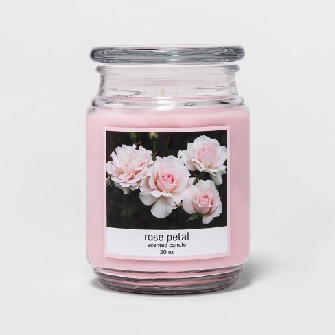 oz Lidded Glass Jar Rose Petal Candle Target