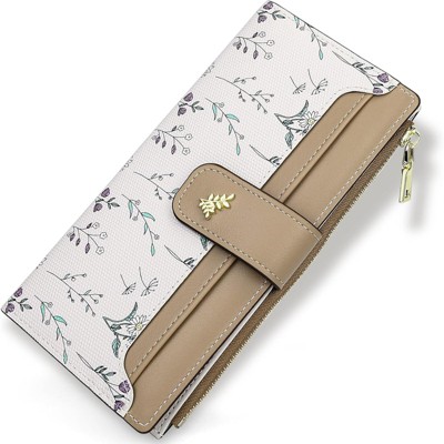 BEAFUP Wallet for Women - Cute Long Flower Wallet, Lightweight, & Easy-Use ID Window Cash Purse Multi-Functional Design for Daily Use & Travel